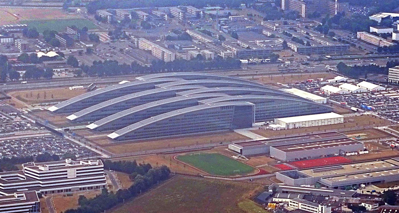 Aerial view of NATO headquarters in Brussels